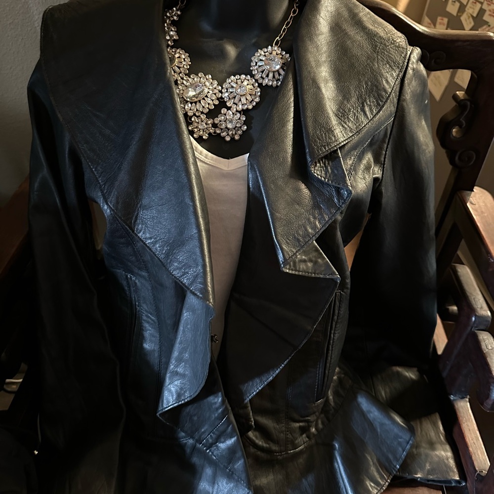 Saks Fifth Avenue Black Lable leather jacket Small